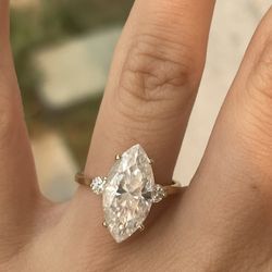 5 Carat Marquise Moissanite Diamond Engagement Ring