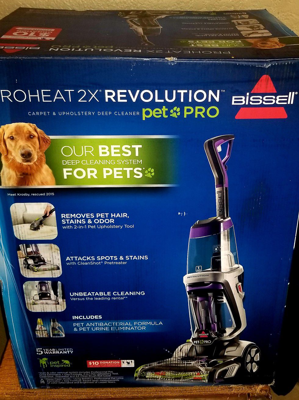 New in box Bissell Proheat 2x Revolution Pet Pro Carpet Upholstery Cleaner