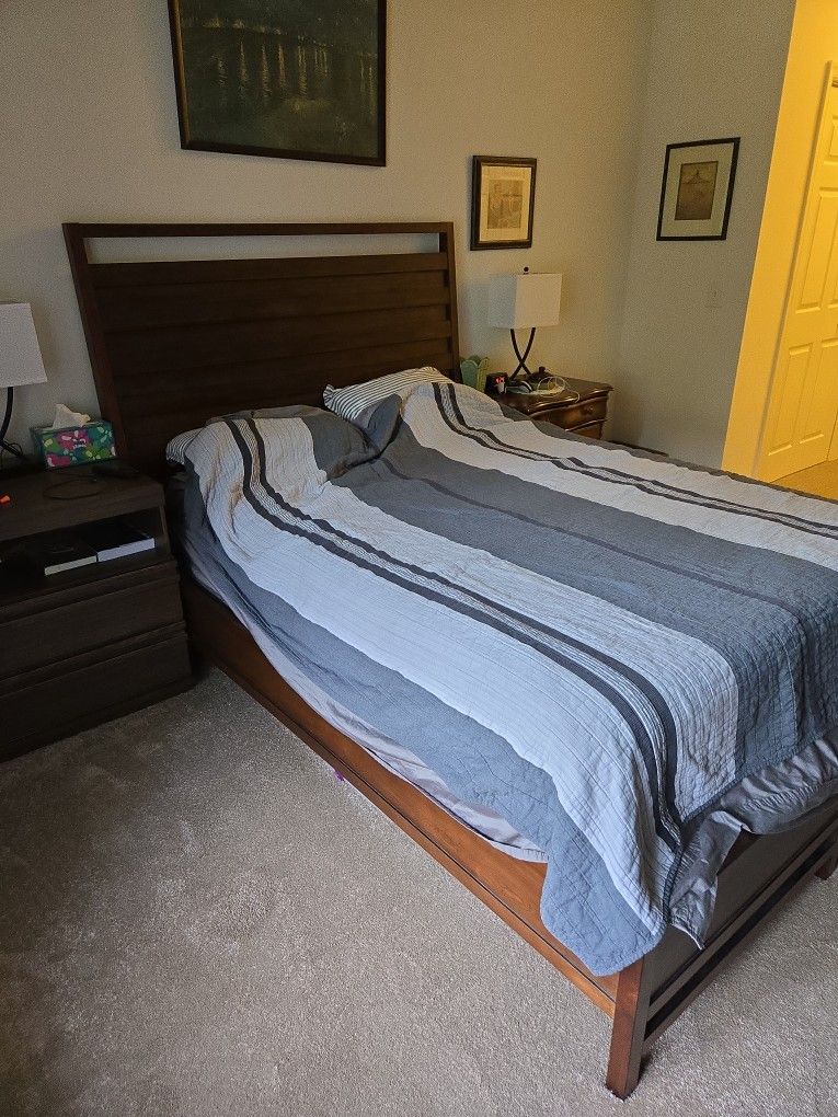 Wood Queen Bed and Frame