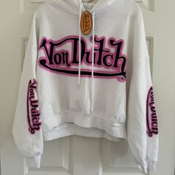 VON DUTCH CROPPED SWEATER SIZE LARGE