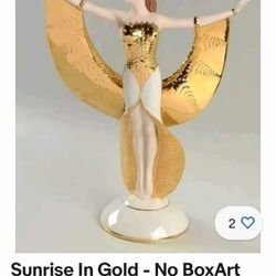 Franklin Mint Sunrise In Gold Art Deco 11" Figurine 