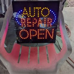 LED Auto Repair Open Sign, Business Sign, Automotive Repair, Collectible, Man Cave, Led Sign