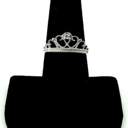 925 Sterling Silver Princess Tiara Ring