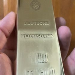 WW2 Gold Train Gold Bar Replica.. Heavy Brass