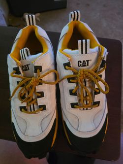 CAT Caterpillar White and Yellow Sneakers Size 11