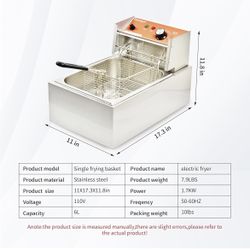 Brand new Commercial Deep Fryer with Basket 6-12L Capacity