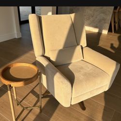 RESTORATION HARDWARE LUKE RECLINER PERFORMANCE FABRIC SAND VELVET NEW