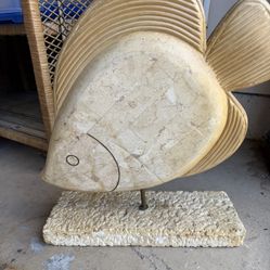 Very Large Table Top Stone Fish Statue From Wayfair