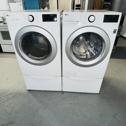 LG washer and gas dryer, one receipt with a 60-day warranty.