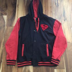 Superman Hoodie Button Up Size 16-18 youth 