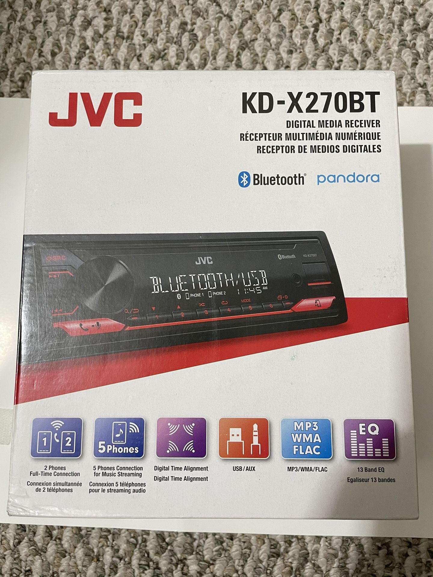 Visit the Store, JVC JVC Visit the Store 4.5 4.5 out of 5 stars (1,074) JVC KD-X270BT Bluetooth Car Stereo w/USB Port – AM/FM Radio, MP3 Player, Hig