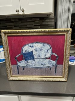 Framed Canvas Art with Ornate Gold Frame – 19″ × 23″