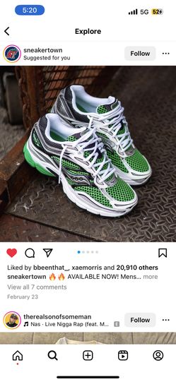 Green saucony Size 11