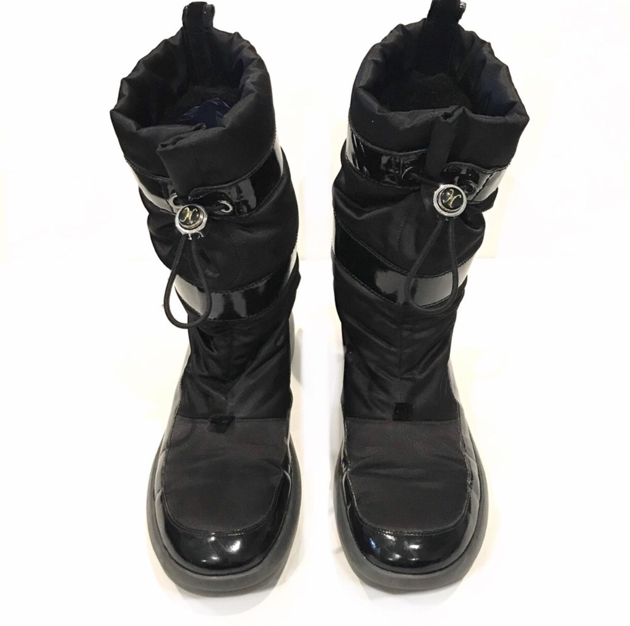Cole Haan Ankle Boots Black Patent Snow Rain 7B