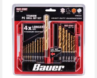 BRAND NEW IN PACKAGE Titanium drill bits have 4X longer life*, run cooler than ordinary bitsGet longer life with BAUER™ titanium drill bits. Drill cle