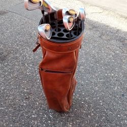 Golf Clubs Leather Bag