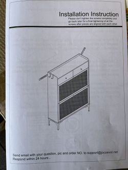 Wood Rattan Shoe Cabinet