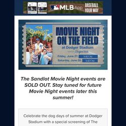 Sandlot Movie Night At Dodger stadium 