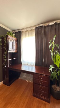Executive Peninsula Desk with Storage Hutch
