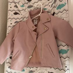Pink Leather Toddler Jacket 
