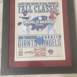 2002 World Series Program Framed Angels giants