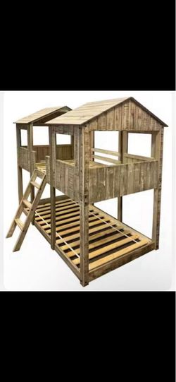 Kids Wooden Treehouse Bunk Bed