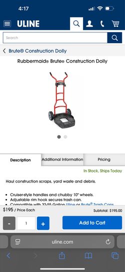 Rubbermaid Brute Construction Dolly