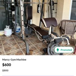 Marcy Power Rack Set Up With Bench Leg Press And Overhead Pull Down Bar