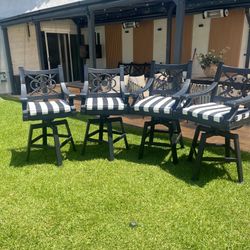 Sillas giratorias para barra o mesa alta de jardín,