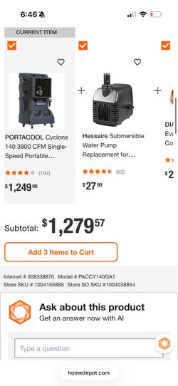 Cyclone 140 3900 CFM Single-Speed Portable Evaporative Cooler for 900 sq. ft.