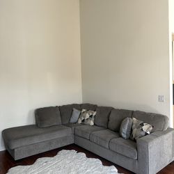 Grey Sectional Sofa Sleeper Pull Out Bed 