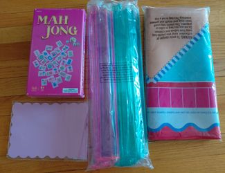 Brand new Mahajong set - tiles, racks, mat & shufflers