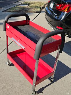 Mechanic Rolling Cart, Big Red, Including Key.