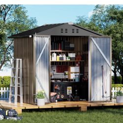 🔥Spicer discount 🔥 6x4FT Shed Outdoor Storage Shed Metal,Lockable Doors Tool Sheds with Sloping Roof,Steel Garden Shed with Air Vent for Backyard,Pa