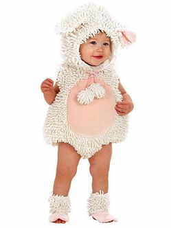 Baby Lamb Halloween Costume with Hood and Booties size 12-18 Months