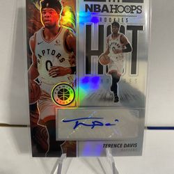Terence Davis 2019-20 NBA Hoops Premium Stock Hot Rookie Signatures Auto Sp!