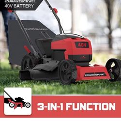 PowerSmart Lawn Mower Battery Powered with Bag, 17 Inch 3-in-1 with 40V 4.0Ah Lithium-ion Battery and Charger