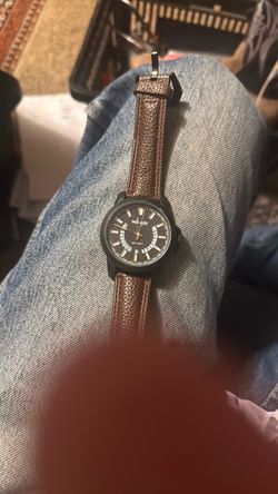 Wrangler Men's Watch Brown Leather Strap
