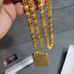 Asian Gold Necklace 999 Stamped 