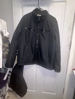 Perry Ellis Donny Tech Coat Black Jacket Size Large