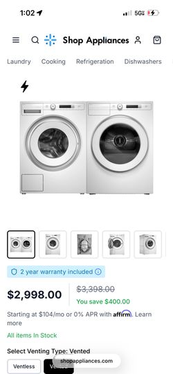 Asko. Washer and dryer  like new