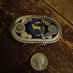 925 Sterling Silver Belt Buckle With 30.06 Chasings In It Vintage.