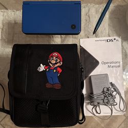 Nintendo DSi XL (Blue) w/ Mario Bag & Blue Stylus