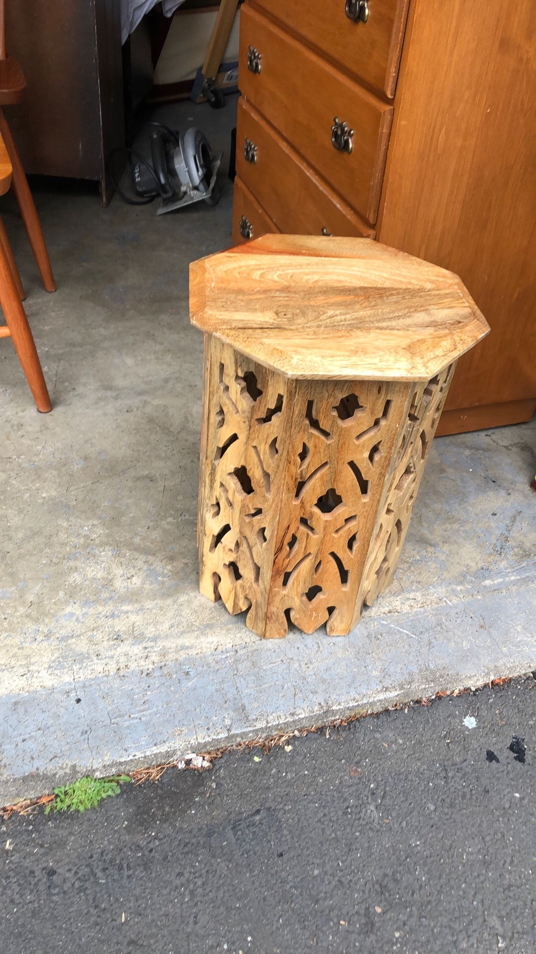 Side table solid wood accent