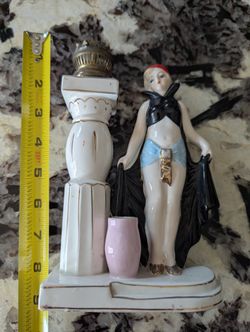 Antique Flapper Oil Lamp By Lafont