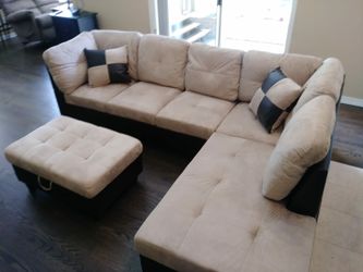 Sectional and ottoman