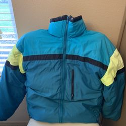 VTG GERRY COLORADO CLASSICS MEN SIZE MEDIUM NEON BLUE GOOSE DOWN SKI JACKET