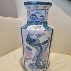 Vintage Chinese Porcelain Vase / Birds and Flowers Vase / Vintage .