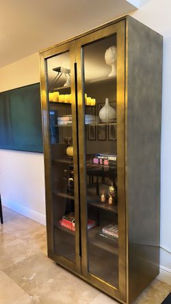 Freda glass door cabinet deals