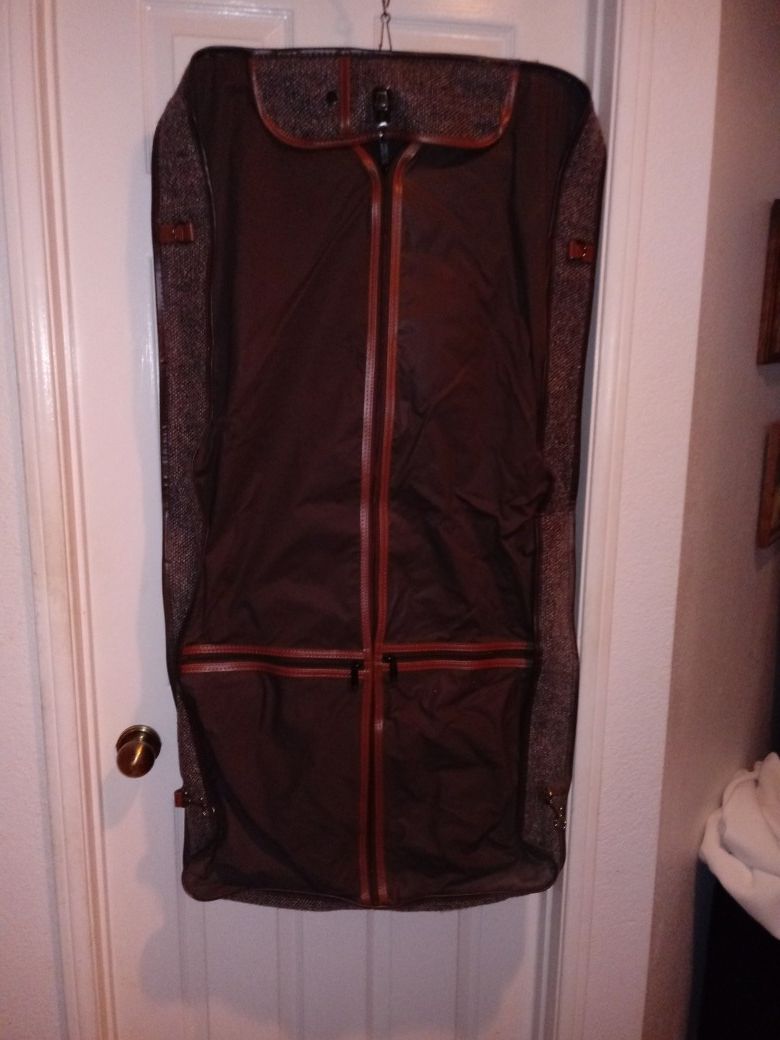 Pierre Cardin tweed and leather garment bag. MAKE OFFER!!